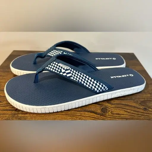 [Airwalk Mens Deck Flip-Flops - BLUE MULTI 11 MEDIUM] Chanclas Airwalk Para Hombre - Azul Multi 11 Mediano | 196301504566 TRG187600800