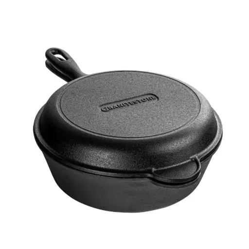 [Granitestone Heavy Duty Cast Iron 2-In-1 Cooker - BLACK ONE SIZE] Cocina 2 En 1 De Hierro Fundido De Alta Resistencia Granitestone - Negro | 80313088742 Vendido