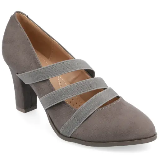 [Journee Collection LORENWBLK Womens Loren Comfort Insole Wide Width Round Toe Mid Block Heel Pumps] Colección Journee Lorenwblk Zapatos De Tacón Medio Bloque Con Punta Redonda Y Plantilla Cómoda Loren Para Mujer | TRG185052700