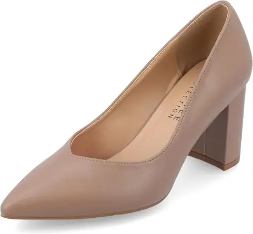 [Journee Collection Womens Simonne-Wd Pointed Toe Block Heel Pumps Wide Width - ROSEWOOD 7 WIDE] Colección Journee Zapatos De Tacón Ancho Simonne-Wd Con Punta Puntiaguda Y Tacón De Bloque Para Mujer - Rosewood 7 Wide | TRG185044208