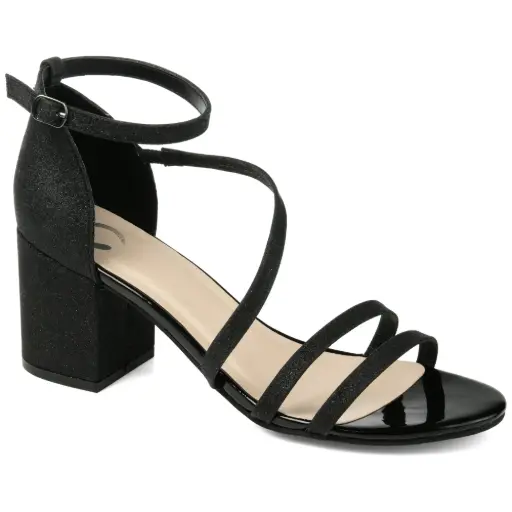 [Journee Collection Womens Bella Buckle Open Toe Block Heel Pumps - Black 8 1/2 Medium] Colección Journee Zapatos De Tacón Cuadrado Con Hebilla Bella Y Punta Abierta Para Mujer - Negro, Talla 8 1/2 (Talla Mediana) | 52574698169 TRG187862931