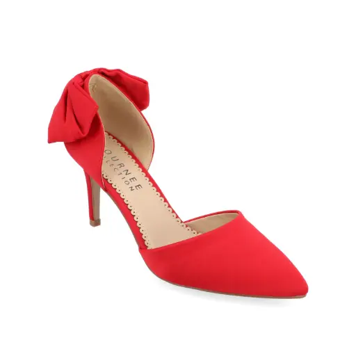 [Journee Collection Womens Tanzi Satin D'Orsay Heels red 7 1~2 Medium (B,M)] Colección Journee, Tacones D'Orsay De Satén Tanzi Para Mujer, Color Rojo, Talla 7 1~2, Talla Mediana (B, M) | 52574670783 TRG185059515