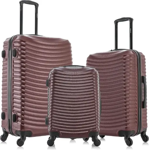 [DUKAP DKADLSML-WIN Adly 3-pc.Hardside Lightweight Spinner Luggage Set Red] Dukap Dkadlsml-Win Adly - Juego De Maletas Rígidas Ligeras Con Ruedas, 3 Piezas, Color Rojo | 810003377043 TRG189638222