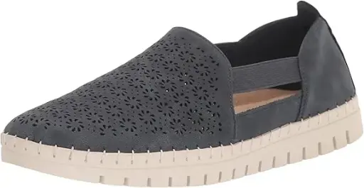 [Easy Street Womens Megafresh Slip-On Shoe - Navy 7 Medium] Easy Street - Zapatillas Sin Cordones Megafresh Para Mujer - Azul Marino, Talla 7 Mediana | TRG189776183