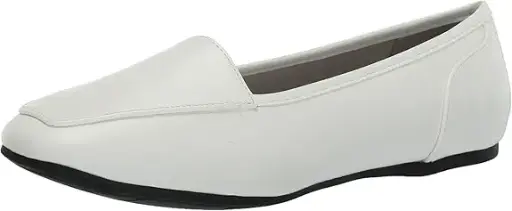 [Easy Street Womens Thrill Perf Square Toe Slip-On Shoe - WHITE 7 MEDIUM] Easy Street Thrill Perf - Zapato Sin Cordones Con Punta Cuadrada Para Mujer - Blanco 7 Mediano | 196371445509 TRG188552096