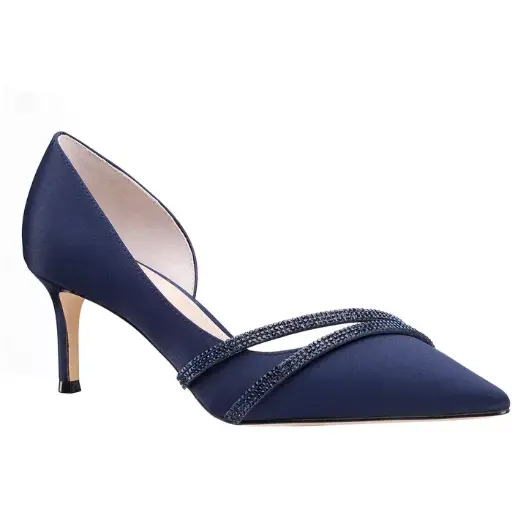 [I. Miller Womens Nico Pointed Toe Kitten Heel Pumps - NAVY 8 MEDIUM] I. Miller Zapatos De Tacón Bajo Con Punta Puntiaguda Nico Para Mujer - Azul Marino 8 Mediano | TRG185043909
