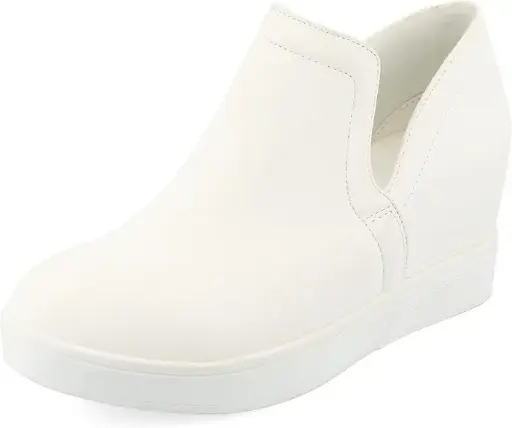 [Journee Collections Womens Cardi Sneaker Wedge - White 6 1/2 Medium] Journee Collections - Zapatillas De Cuña Cardi Para Mujer - Blanco, Talla 6 1/2 M | 52574737684 TRG187860992
