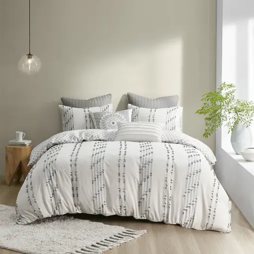 [Ink + Ivy Ink+Ivy Kara 3 Piece Cotton Jacquard Comforter Set - Ivory] Juego De Edredón De 3 Piezas Ink+Ivy Kara De Algodón Jacquard - Marfil | 22164200683 TRG177105502