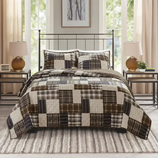 [Madison Park Heavenly 3-pc. Solid Reversible Quilt Set Black - Full-Queen] Juego De Edredón Madison Park Heavenly De 3 Piezas, Color Negro, Reversible, Liso, Para Cama Matrimonial/Queen | 86569143532 TRG180233518