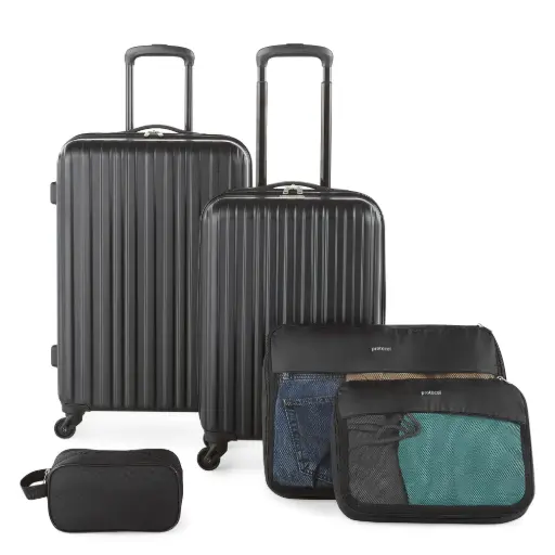 [Protocol Sarasota Hardside 5-Pc. Luggage Set - BLACK ONE SIZE] Juego De Maletas Rígidas Protocol Sarasota De 5 Piezas - Negro | 198273840260 000-020