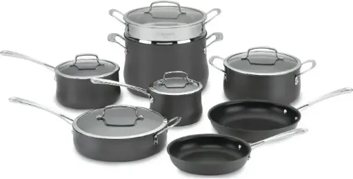 [Cuisinart 64-13 13 Piece Contour Hard Anodized Cookware Set, Dark Slate Gray] Juego De Utensilios De Cocina Cuisinart 64-13 Contour De 13 Piezas, Anodizado Duro, Gris Pizarra Oscuro | 86279031419 TRG180430955