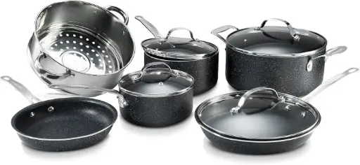 [GRANITESTONE 10 Piece Cookware Set, Scratch-Proof, Nonstick Granite-coated, PFOA-Free As Seen On TV] Juego De Utensilios De Cocina Granitestone De 10 Piezas, Resistente A Rayones, Antiadherente, Con Revestimiento De Granito Y Sin Pfoa. Como Se Ve En Televisión. | 80313022289 TRG189600207
