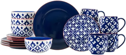 [Baum Amari 16-Pc. Ceramic Dinnerware Set - BLUE ONE SIZE] Juego De Vajilla De Cerámica Baum Amari De 16 Piezas - Azul | 752760323584 TRG180429229