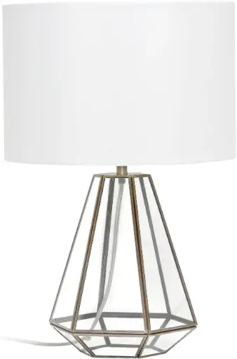 [Asstd National Brand Lalia Home Brass Transparent Triagonal Glass Table Lamp LHT-4009-BR - YELLOW ONE SIZE] Lámpara De Mesa Triangular De Latón Transparente Lalia Home Lht-4009-Br, Marca Nacional, Color Amarillo | 810052826455 TRG182399976