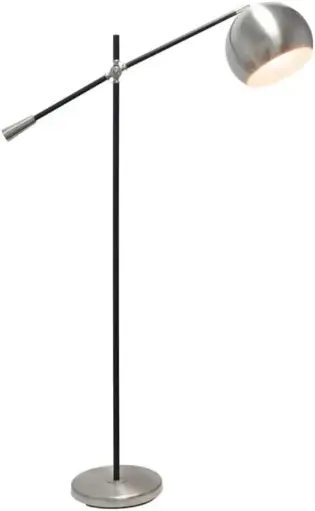 [Lalia Home Decorative Black Matte Swivel Floor Lamp with Inner White Dome Shade, Brushed Nickel] Lámpara De Pie Giratoria Decorativa Lalia Home En Negro Mate Con Pantalla Interior Blanca Y Níquel Cepillado | 810241020312 TRG178558598
