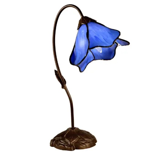 [Dale Tiffany ' Poelking Lily Lamp - Blue Gray BLUE ONE SIZE] Lámpara Poelking Lily De Dale Tiffany - Azul Gris Azul Talla Única | 20258115059 TRG182614396