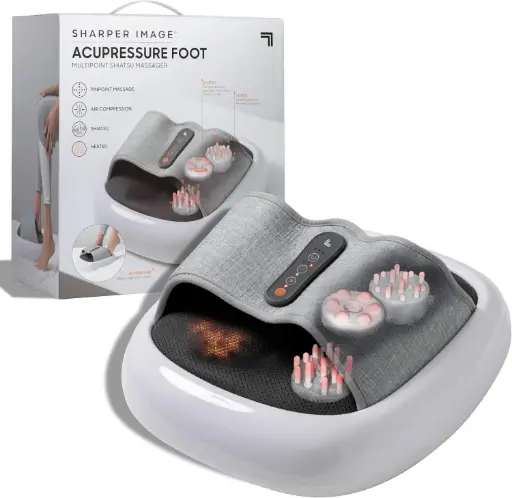 [Sharper Image Acupoint Foot Multipoint Acupressure Massager - WHITEGREY ONE SIZE] Masajeador De Acupresión Multipunto Para Pies Sharper Image Acupoint - Blanco Y Gris | 843479126969 TRG177762634