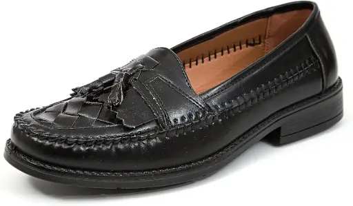 [Deer Stags HERMANVEGA Men's Herman Comfort Tassel Loafer, Jet Black, 11.5] Mocasín Con Borlas Herman Comfort Para Hombre, Color Negro Azabache, 40,5 Cm | 703022097224