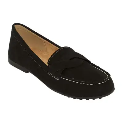 [St. John`S Bay St. John's Bay Womens Comox Loafers - BLACK PEBBLE 7 WIDE] Mocasines Comox Para Mujer De St. John'S Bay - Negro Pebble 7 Ancho | 198272225778 TRG187798244