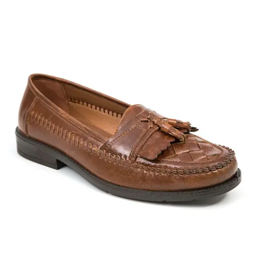 [Deer Stags Mens Herman Loafers - Cognac 11 Wide] Mocasines Deer Stags Herman Para Hombre - Coñac, 11 De Ancho | 703022097118 TRG187855899