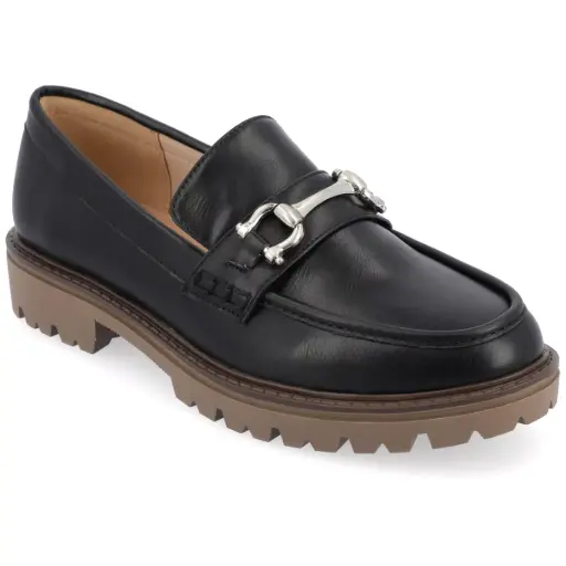 [Journee Collection Womens Jessamey Loafers - BLACK 9 1/2 MEDIUM] Mocasines Jessamey Para Mujer De La Colección Journee - Negro 9 1/2 Mediano | TRG192807420