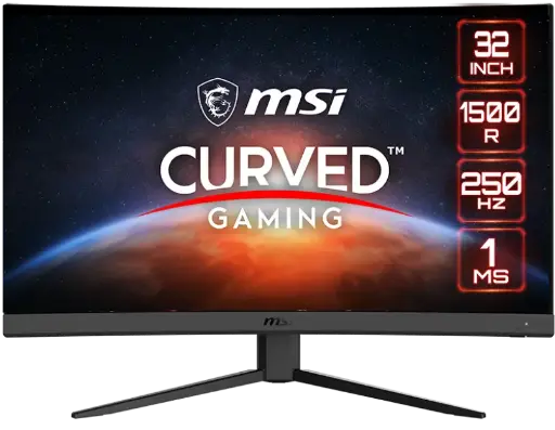[MSI G32C4X 32" Gaming Monitor, 1920 x 1080 (FHD) Curved Gaming Monitor, 1 ms, 250Hz, FreeSync, 1500R, HDMI, DisplayPort, Tilt Adjustable, Black] Monitor Para Juegos MSI G32C4X De 32" Pulgadas, 19FHD, Curvo, 1 Ms, 250 Hz, Freesync, 1500R