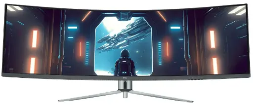 [onn. 100133225 49" Curved Dual FHD 144Hz 1ms Gaming Monitor with Cables, Black] Monitor Para Juegos Onn 100133225 De 49" Pulgadas Curvo, Doble FHD, 144 Hz, 1 Ms