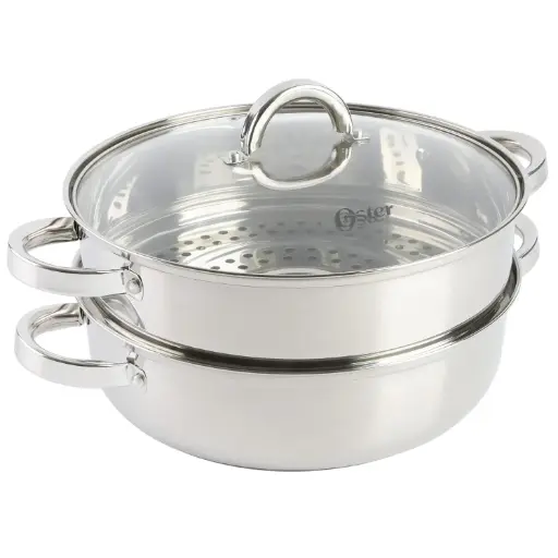 [Asstd National Brand Oster Sangerfield 6 Quart Stainless Steel Casserole With Steamer Insert And Lid - SILVER ONE SIZE] Oster Sangerfield - Cacerola De Acero Inoxidable De 6 Cuartos, Marca Nacional, Con Vaporera Y Tapa - Color Plateado | 85081351036 TRG181632454