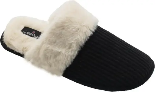 [Cuddl Duds Womens Slip-On Slippers - BLACK X-LARGE] Pantuflas Cuddl Duds Para Mujer - Negro, Extra Grande | TRG188203557