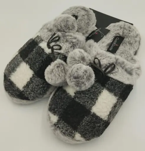 [Cuddl Duds Womens Slip-On Slippers - BLACK X-LARGE] Pantuflas Cuddl Duds Para Mujer - Negro, Extra Grande | TRG188203557