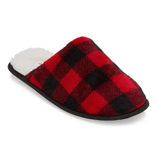 [North Pole Trading Co . Head-To-Toe Buffalo Family Unisex Adult Slip-On Slippers - RED MEDIUM] Pantuflas Unisex Para Adultos Buffalo Family De North Pole Trading Co., De La Cabeza A Los Pies - Rojo Mediano | TRG190197540