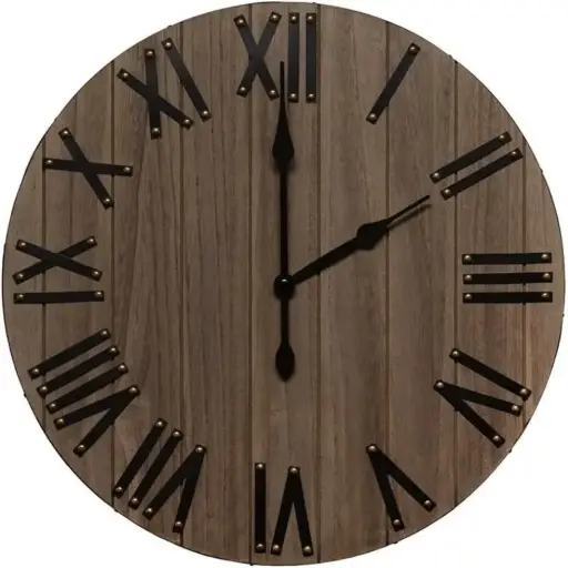 [Asstd National Brand Elegant Designs Handsome 21" Rustic Farmhouse Wood Wall Clock HG2004-RWD - Restored Wood] Reloj De Pared Rústico De Madera De Granja De 53 Cm, Elegante Diseño De Marca Nacional, Hg2004-Rwd - Madera Restaurada | 810052824215 TRG180429433