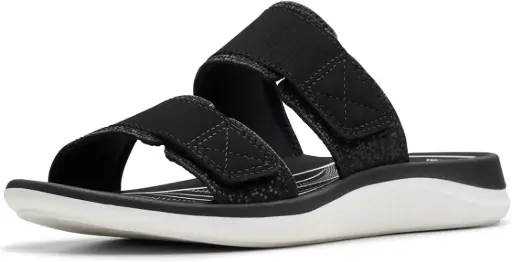 [Clarks Of England Clarks Womens Glide Joy Slide Sandals - BLACK 9 MEDIUM] Sandalias Clarks Glide Joy Slide Para Mujer De Clarks Of England - Negro 9 Mediano | 889003846750 TRG188401902