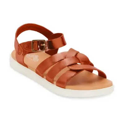 [Thereabouts Alana Little & Big Girls Ankle Strap Footbed Sandals - COGNAC 3 MEDIUM] Sandalias Con Plantilla Y Tiras En El Tobillo Para Niñas Pequeñas Y Grandes Thereabouts Alana - Cognac 3 Medium | 198272453560 TRG187798219