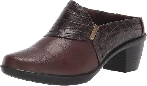 [Easy Street Womens Cynthia Round Toe Mules - BROWN CROCO 7 1/2 MEDIUM] Sandalias Cynthia De Easy Street Con Punta Redonda Para Mujer - Marrón Cocodrilo 7 1/2 Mediano | 193073501762