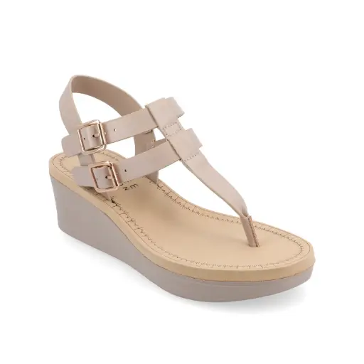 [Journee Collection Womens Bianca Wedge Sandals - TAUPE 7 1/2 MEDIUM] Sandalias De Cuña Bianca Para Mujer De La Colección Journee - Gris Topo 7 1/2 Mediano | 194379823961 TRG192805511