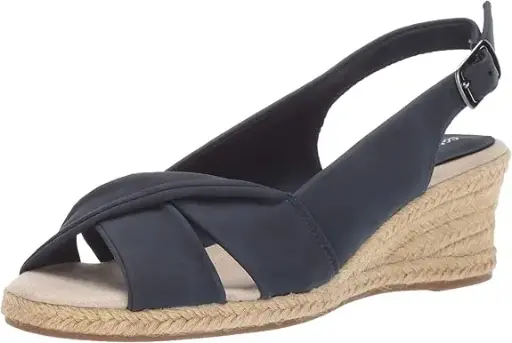 [Easy Street Womens Maureen Wedge Sandals - NAVY 5 1/2 MEDIUM] Sandalias De Cuña Maureen Para Mujer De Easy Street - Azul Marino 5 1/2 Mediano | 193073019809 TRG188401921