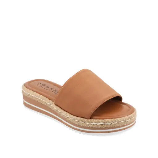 [Journee Collection Womens Rosey Wedge Sandals - TAN 6 1/2 MEDIUM] Sandalias De Cuña Rosey Para Mujer De La Colección Journee - Tan 6 1/2 Mediano | 52574860450 TRG187798926