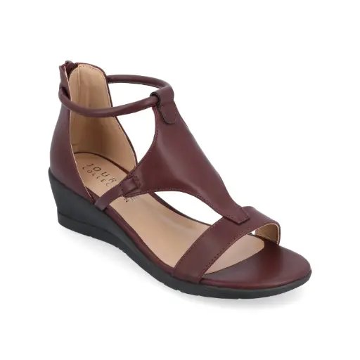 [Journee Collection Womens Trayle Wedge Sandals - WINE 12 MEDIUM] Sandalias De Cuña Trayle Para Mujer De La Colección Journee - Vino 12 Mediano | 52574564716 TRG188372522