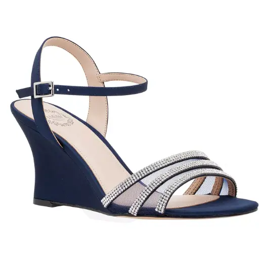 [I. Miller Womens Vonita Wedge Sandals - NAVY 5 MEDIUM] Sandalias De Cuña Vonita Para Mujer De I. Miller - Azul Marino 5 Mediano | TRG185045712