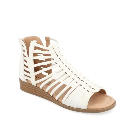 [Journee Collection Womens Delilah Gladiator Sandals - WINE 7 WIDE] Sandalias De Gladiador Delilah Para Mujer De La Colección Journee - Vino, Talla 7 De Ancho | TRG191580595