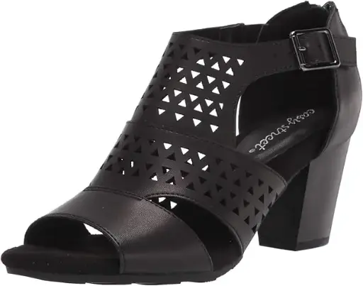 [Easy Street Womens Adara Heeled Sandals - BLACK 7 1/2 WIDE] Sandalias De Tacón Adara Para Mujer De Easy Street - Negro 7 1/2 Ancho | TRG187981285