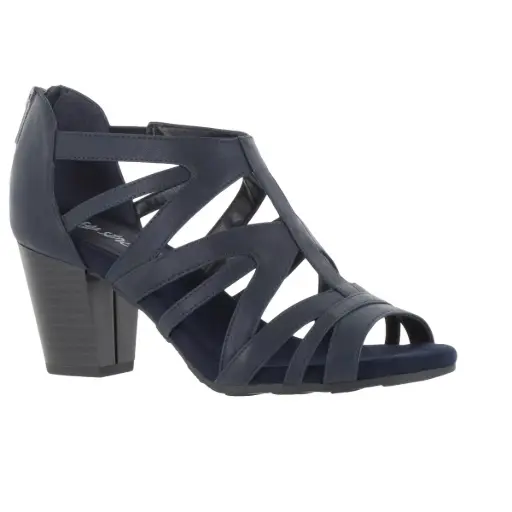 [Easy Street Womens Amaze Heeled Sandals - NAVY 7 MEDIUM] Sandalias De Tacón Amaze Para Mujer De Easy Street - Azul Marino 7 Mediano | 885660971422 TRG188552729