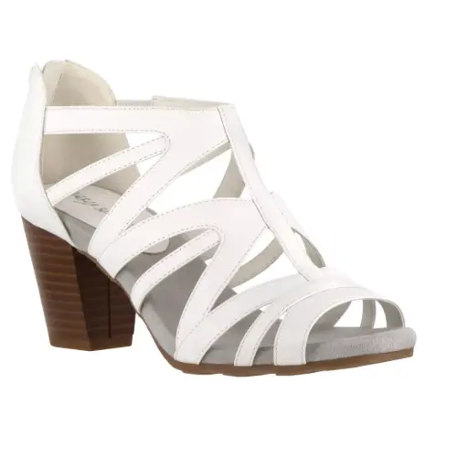[Easy Street Womens Amaze Heeled Sandals - WHITE 12 WIDE] Sandalias De Tacón Amaze Para Mujer De Easy Street - Blancas, 12 De Ancho | 885660972528 TRG187797185