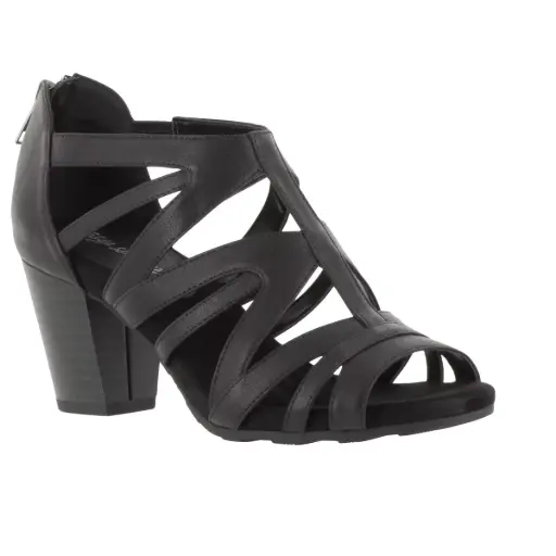 [Easy Street Womens Amaze Heeled Sandals - BLACK 8 1/2 MEDIUM] Sandalias De Tacón Amaze Para Mujer De Easy Street - Negro 8 1/2 Mediano | 885660971903 TRG187601194
