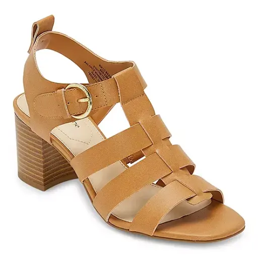[Liz Claiborne Womens Basso Heeled Sandals - TAN 6 MEDIUM] Sandalias De Tacón Bajo Para Mujer De Liz Claiborne - Tan 6 Mediano | R1N0000007Mo17 TRG188559728
