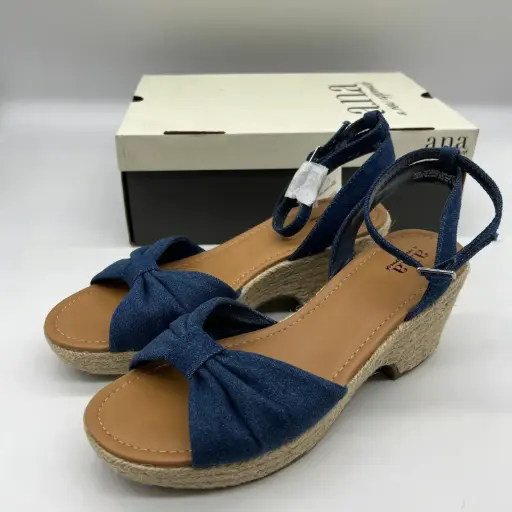 [A.N.A Womens Dukes Heeled Sandals - DENIM 7 1/2 MEDIUM] Sandalias De Tacón Dukes Para Mujer A.N.A - Denim 7 1/2 Mediano | 198272239041 TRG188361902