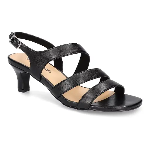 [Easy Street Womens Como Heeled Sandals - BLACK 7 1/2 MEDIUM] Sandalias De Tacón Easy Street Como Para Mujer - Negro 7 1/2 Mediano | 196371230662 TRG187804092