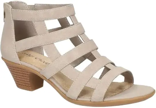 [Easy Street Womens Marg Heeled Sandals - GREY 10 WIDE] Sandalias De Tacón Easy Street Marg Para Mujer - Gris 10 Ancho | 196371464166 TRG187861479
