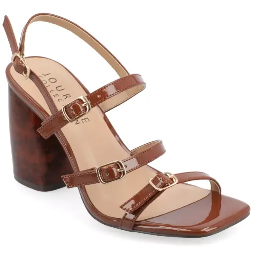 [Journee Collection Womens Norina Heeled Sandals - BROWN 9 MEDIUM] Sandalias De Tacón Norina Para Mujer De La Colección Journee - Marrón 9 Mediano | 194379845185 TRG187602779